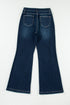 High Rise Ripped Straight Leg Western Denim Jeans