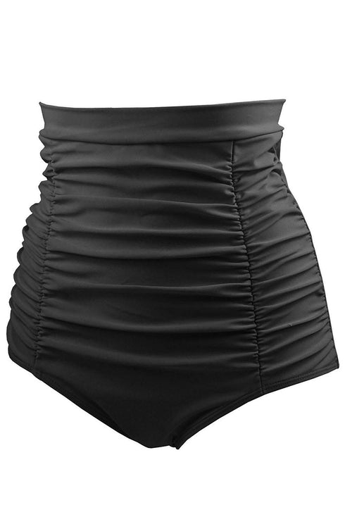 High Rise Ruched Front Bikini Bottom