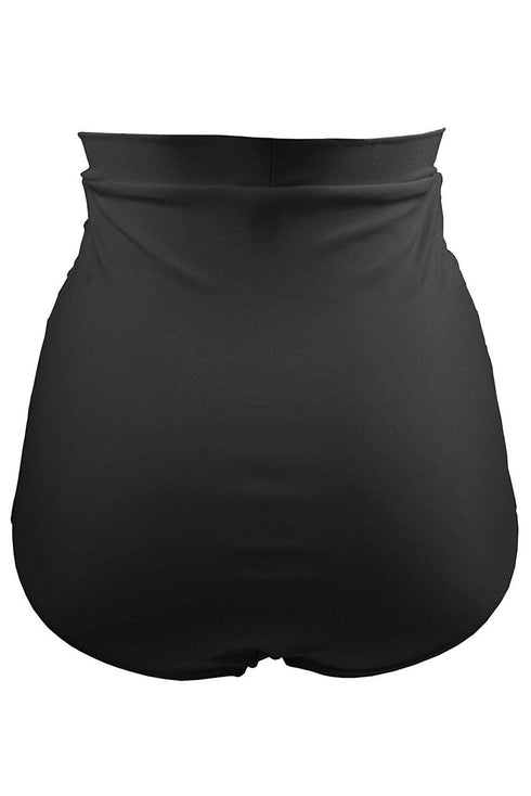 High Rise Ruched Front Bikini Bottom