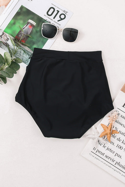 High Rise Ruched Front Bikini Bottom