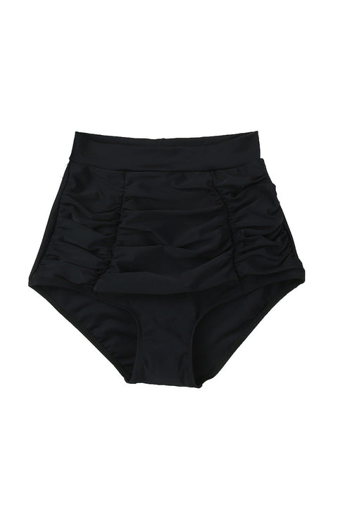 High Rise Ruched Front Bikini Bottom