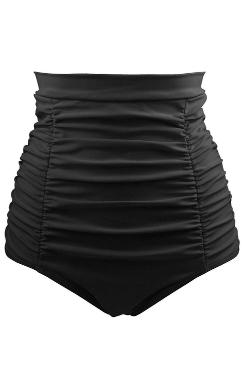 High Rise Ruched Front Bikini Bottom
