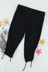 High Rise Ruched Side Tie Capri Leggings