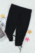 High Rise Ruched Side Tie Capri Leggings
