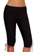 High Rise Ruched Side Tie Capri Leggings