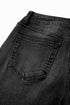 High Rise Straight Loose Raw Hem Cuffed Jeans