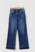 High Rise Straight Loose Raw Hem Cuffed Jeans