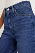 High Rise Straight Loose Raw Hem Cuffed Jeans