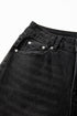 High Rise Straight Loose Raw Hem Cuffed Jeans