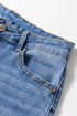 High Rise Straight Loose Raw Hem Cuffed Jeans