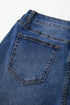 High Rise Straight Loose Raw Hem Cuffed Jeans