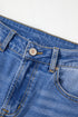 High Rise Straight Loose Raw Hem Cuffed Jeans