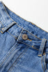 High Rise Straight Loose Raw Hem Cuffed Jeans