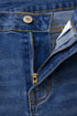 High Rise Straight Loose Raw Hem Cuffed Jeans