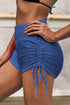 High Rise Textured Ruched Side Tie Shorts