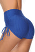 High Rise Textured Ruched Side Tie Shorts