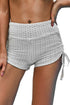 High Rise Textured Ruched Side Tie Shorts