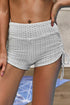 High Rise Textured Ruched Side Tie Shorts