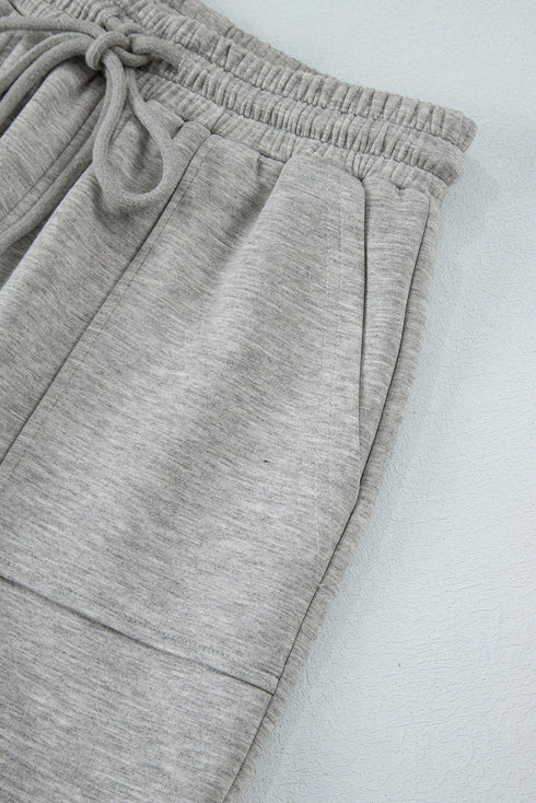 High Rise Wide Leg Knit Cargo Sweatpants