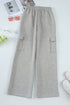 High Rise Wide Leg Knit Cargo Sweatpants