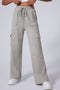 High Rise Wide Leg Knit Cargo Sweatpants