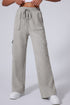 High Rise Wide Leg Knit Cargo Sweatpants