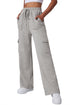 High Rise Wide Leg Knit Cargo Sweatpants