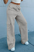High Rise Wide Leg Knit Cargo Sweatpants