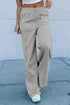 High Rise Wide Leg Knit Cargo Sweatpants