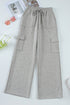 High Rise Wide Leg Knit Cargo Sweatpants