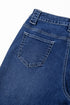 High Rise Wide Leg Pocketed Stretch Denim Jeans