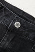 High Rise Wide Leg Pocketed Stretch Denim Jeans