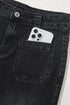 High Rise Wide Leg Pocketed Stretch Denim Jeans