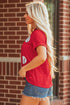 High Shine Sequin Striped Short Sleeve Rugby Tee