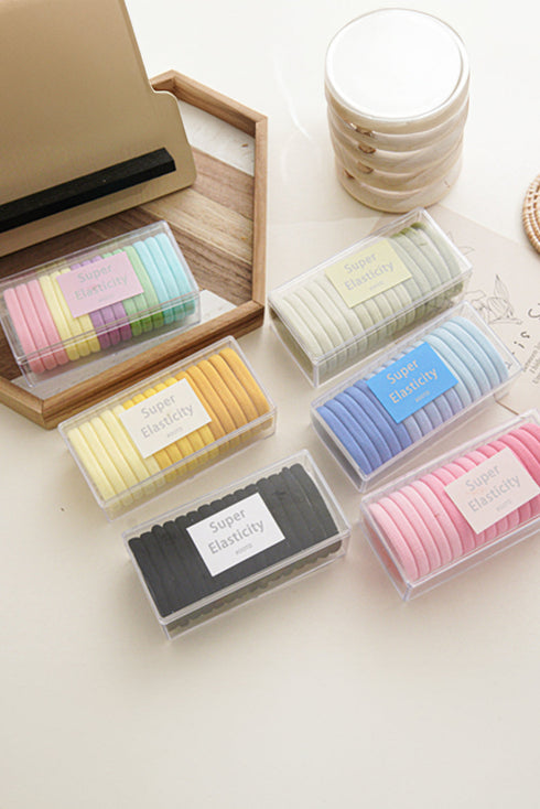 High Stretch Soft Fabric Fifteen Piece Hair Tie Set