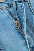 High Waist Acid Wash Bowknot Detail Denim Skirt