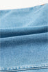 High Waist Acid Wash Bowknot Detail Denim Skirt