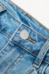 High Waist Acid Wash Bowknot Detail Denim Skirt