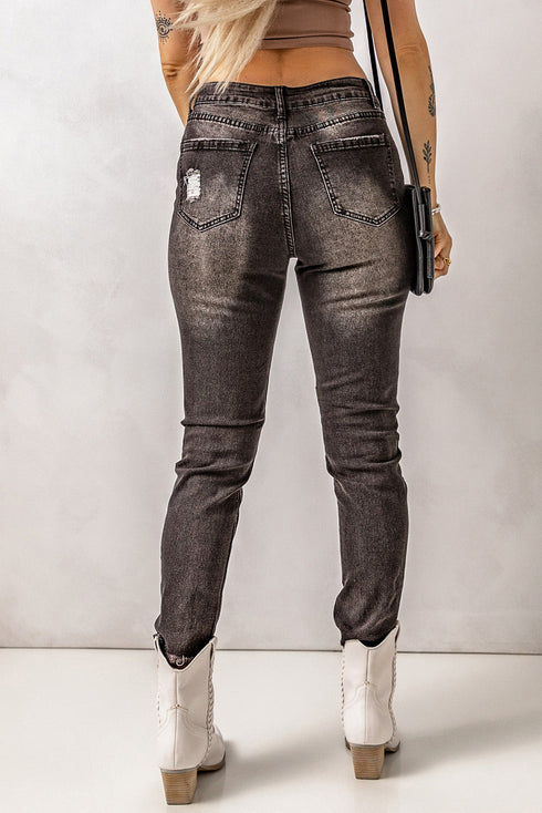 High Waist Ankle-Length Skinny Jeans