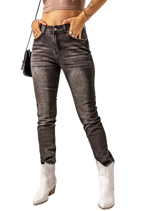High Waist Ankle-Length Skinny Jeans