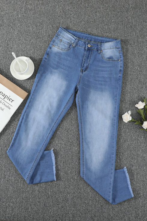 High Waist Ankle-Length Skinny Jeans
