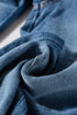 High Waist Button Fly Seamed Raw Hem Wide Leg Jeans