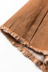 High Waist Button Fly Seamed Raw Hem Wide Leg Jeans