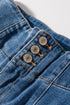 High Waist Button Fly Seamed Raw Hem Wide Leg Jeans