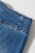 High Waist Button Fly Seamed Raw Hem Wide Leg Jeans