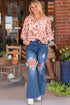 High Waist Distressed Cutout Flare Leg Denim Jeans