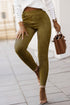 High Waist Faux Suede Skinny Leggings