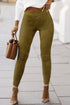 High Waist Faux Suede Skinny Leggings