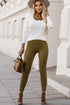High Waist Faux Suede Skinny Leggings