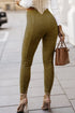 High Waist Faux Suede Skinny Leggings